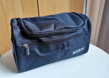 Kosmetyczka podróżna, czarna, duża, 26x14x16 cm, wodoodporna, haczyk, nowa