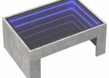 Stolik kawowy z LED Infinity szarość betonu 70x50x30 cm WM-847612