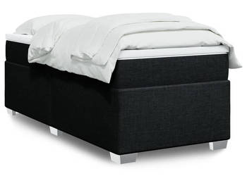 Łóżko kontynentalne z materacem czarne tkanina 90x190 cm WM-3285097