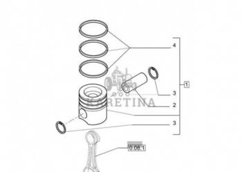 New Holland T6010 Zest tlok-pierscieni 0.4mm oversize 87317252