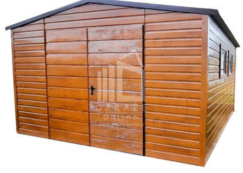 SCHOWEK - DOMEK OGRODOWY 4m x 4m dwuspad - Brama + 2x okno ID155