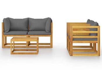 vidaXL 5-cz. zestaw wypoczynkowy do ogrodu, poduszki(SKU:3057609)