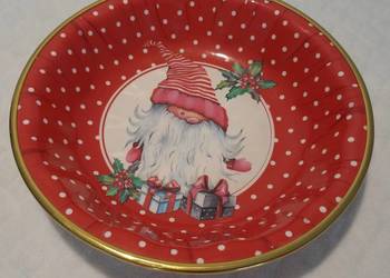 Miska świąteczna, półmisek ozdobny, Mikołaj, 24,5cm (pęknięcie)