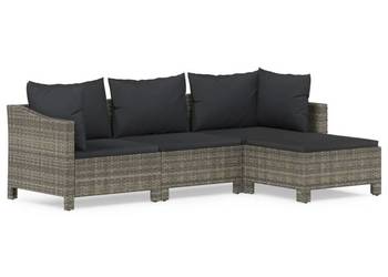 vidaXL 4-cz. zestaw wypoczynkowy do ogrodu, poduszki(SKU:3187269)