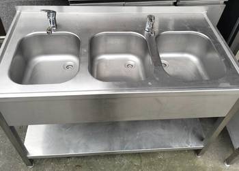 Zlew gastronomiczny 3-komorowy 130x70x85