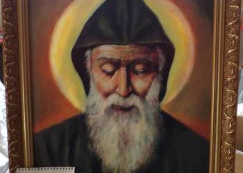 obraz w ramie olej na płótnie św. charbel makhlouf 60x50