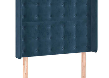 Zagłówek uszak ciemnoniebieski 83x16x118/128 cm aksamit WM-3120048