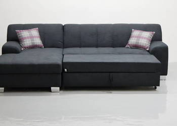 TLC Nowy narożnik z funkcją spania, rogówka KANAPA sofa tkanina GRAFIT