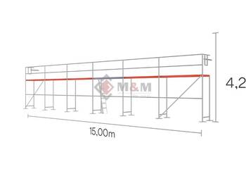 Rusztowanie elewacyjne 63 m2 Rusztowanie 15x4,2m Podesty drewniane