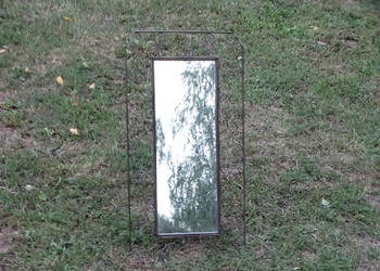 Stylowe lustro wiszące w metalowej ramie retro 71x37 cm zdobione