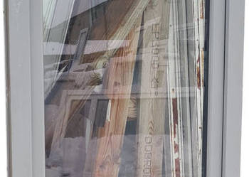 OKNO KacprzaK 81x141 OKNA Używane Plastikowe SZARE PCV