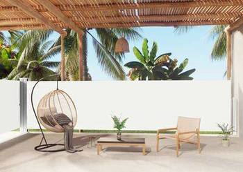 vidaXL Zwijana markiza boczna, kremowa, 160 x 1000 cm(SKU318031)