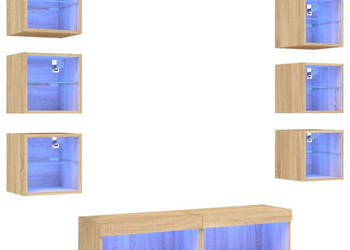 8-częściowy zestaw mebli TV z LED dąb sonoma WM-3216635