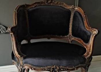 Stylowy frańcuski fotel berżera ludwik Ludwikowski Loft Antyk