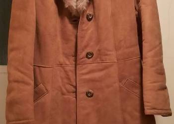 Nieużywany długi kożuch damski z naturalnej skóry