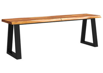 Ławka z naturalną krawędzią 140 cm lite drewno akacjowe WM-353294