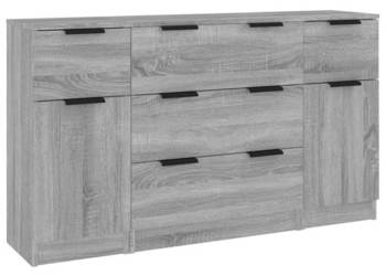 Szafki 3 szt. szary dąb sonoma materiał drewnopochodny WM-3115826