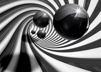 Tapeta, fototapeta Tunel, kule 3D
