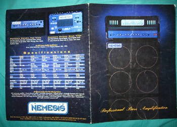 Nemesis by Eden Bass Amps Brochure Catalog - broszura katalog