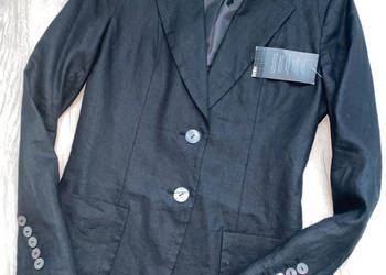H&M piękna Nowa czarna marynarka len