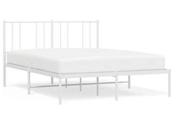 Łóżko Metalowe Białe Rama Łóżka Ze Stelażem Biała 150x200 cm WM-352531