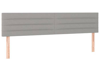 Zagłówek do łóżka z LED jasnoszary 180x5x78/88 cm tkanina WM-3121766