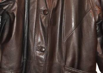 Kurtka z naturalnej skóry z futrzanym kołnierzem