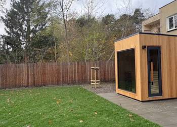 sauna ogrodowa - 4/6 os - piec elektryczny - świerk skandynawski