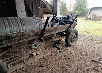 Wóz metalowy solidny do traktora z beczką