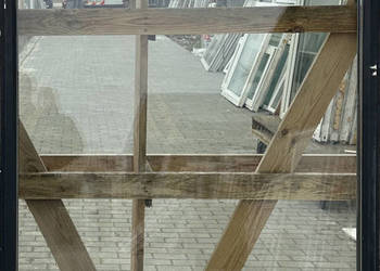 OKNA KacprzaK Witryna 112X149 FIX Używany PCV Plastikowy Antracyt