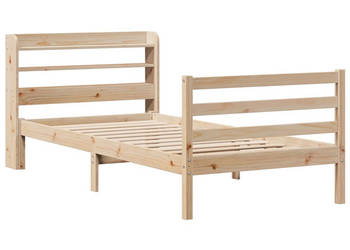 Rama łóżka z wezgłowiem lite drewno sosnowe 100x200 cm WM-3306641