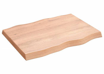 Blat jasnobrązowy 80x60x(2-6) cm drewno z naturalną krawędzią WM-363946