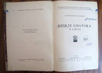 Kazimierz Piwarski - Dzieje Gdańska w zarysie - 1946