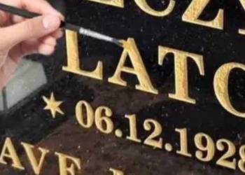 Renowacja liter na nagrobkach