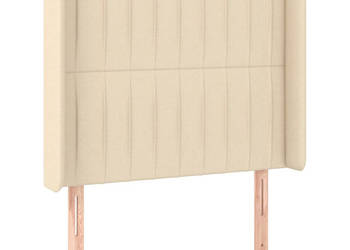 Zagłówek uszak kremowy 83x16x118/128 cm tkanina WM-3119797