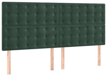 Zagłówki do łóżka 4 szt ciemnozielony 100x5x78/88cm aksamit WM-3116835
