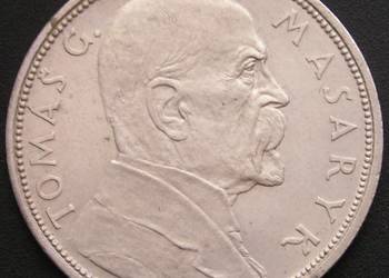 CZECHOSŁOWACJA 10 KORON 1928 - MASARYK - SREBRO - STAN 1