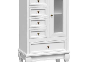 vidaXL Szafka z 5 szufladami i 2 półkami, biała(SKU:241150)