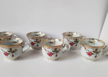 Porcelanowe filiżanki Złota Róża (nr 2), 6x filiżanka, porcelana Chodzież