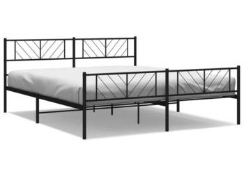 Łóżko Metalowe Czarne Rama Łóżka Ze Stelażem 193x203cm WM-372203