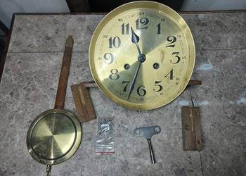 160 Zestaw mechanizm starego zegara ściennego tarcza 20,5cm 4 młotki