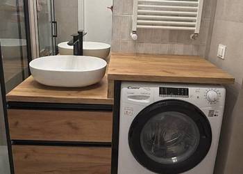 Szafka pod umywalkę 60 cm z blatem nad pralką -  meble łazienkowe Wrocław