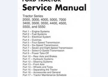 Ford 5000 7000 3400 3500 3550 4400 4500 instrukcja naprawy