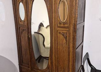 Stara szafa secesyjna garderobiana dębowa z lustrami !!