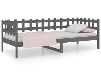Łóżko dzienne szare lite drewno sosnowe 90x200 cm WM-820758