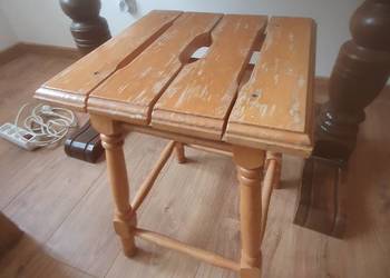 2xDrewniany Taboret Stołek Kwietnik Rustykalny Lite Drewno DIYShabby Chic