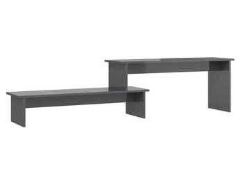 Szafka pod TV szara wysoki połysk 180x30x43 cm WM-806273