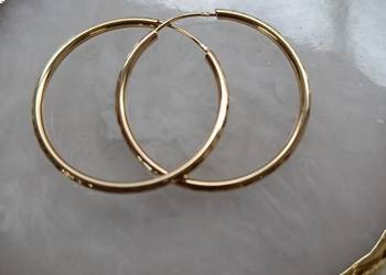 Złote Nowe kolczyki koła ze wzorem śred.31mm.pr.585 Złote Nowe kolczyki koła ze wzorem śred.31mm.pr.585