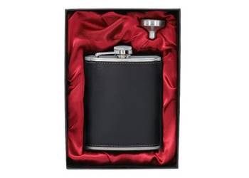 Piersiówka Stal Nierdzewna 7 OZ ok. 210ml Obszyta Skórą na Prezent Gentelo