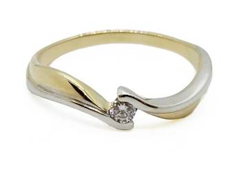 Nowy Złoty Pierścionek Próby 585 2,14g Rozmiar 18 Cyrkonia Ocechowany